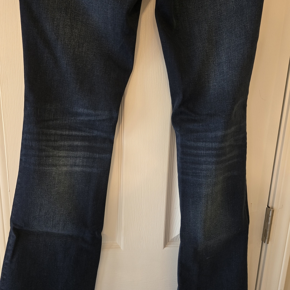 High-Rise Dark Blue Flare Jeans with Button-Fly OFFERS WELCOME!!! - Picture 5 of 8